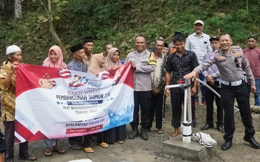 Polda DIY Bangun Sumur Bor dan Salurkan Air Bersih, Ratusan Warga Gunungkidul Kini Lebih Mudah Akses Air Bersih